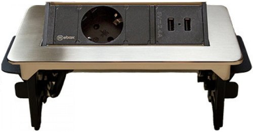 Розетка встраеваемая полуавтоматическая Mebax 47 1-м.+2xUSB 2400А 191х93мм серый металлик фото Розетка встраеваемая полуавтоматическая Mebax 47 1-м.+2xUSB 2400А 191х93мм серый металлик картинка